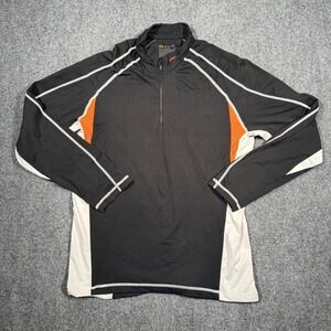 KJUS 1/4 Zip Long Sleeve Pullover Mens Size 54 Black Orange White